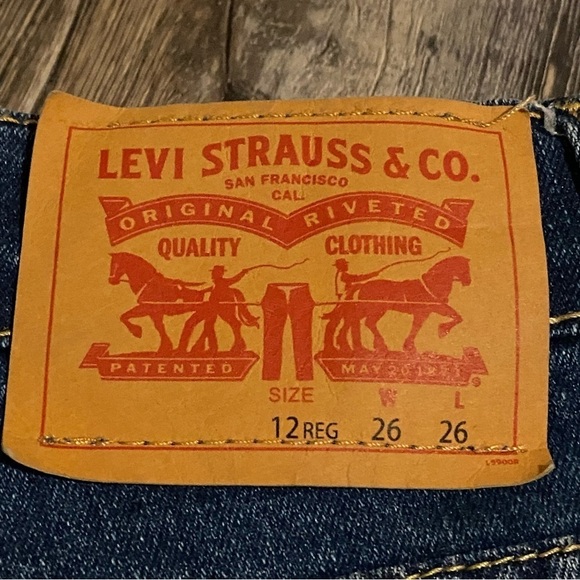 LEVIS Medium Wash 502 Regular Taper Jeans w/ Adjustable Waist Size Girls 12 - Picture 5 of 8